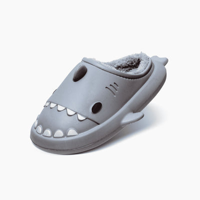 Cloud Sharks - Kids Warm Fur-Lined Slides