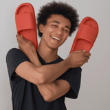Mens Cushion Slides - Cloud Slides Red mens